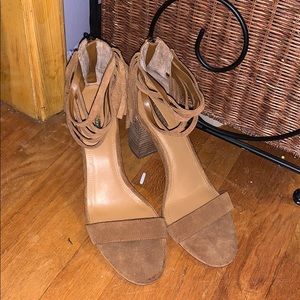 Tan suede heels